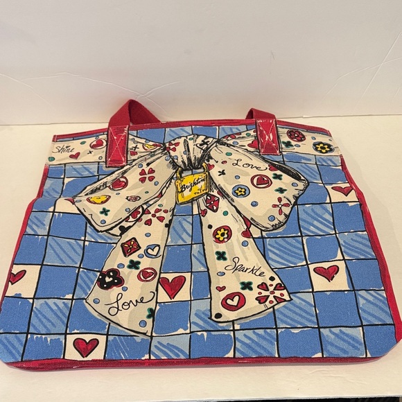 Brighton Love Sparkle Colorful Tote Bag with Red Handles NWT - Picture 5 of 7